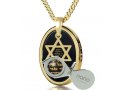 Nano Jewelry Gold Shema Yisrael Star of David Pendant With First Verse