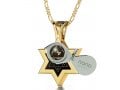 Nano Jewelry Gold Star of David and Shema Necklace