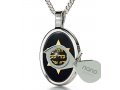 Nano Jewelry Oval Silver Song Of Ascents Star of David Pendant