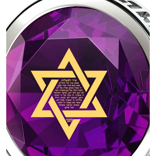 Nano Jewelry Round Silver Star of David Jewelry with Song of Ascents - Purple