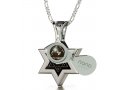 Nano Jewelry Silver Star of David and Shema Necklace