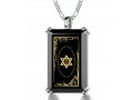 Nano Necklace For Men - Silver Star of David Shema