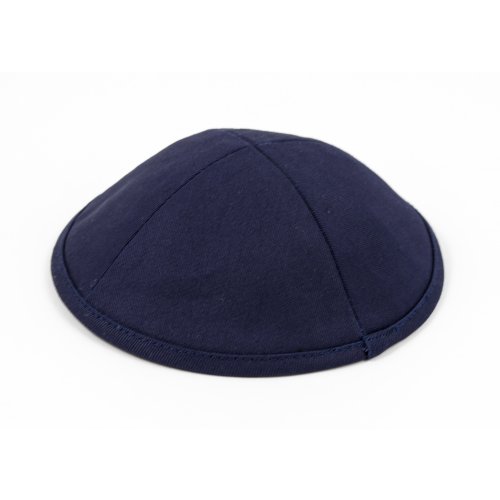 Navy Cloth Kippah with Attached Clip