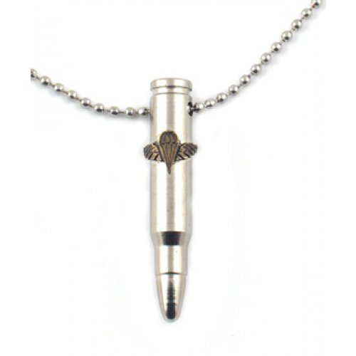Necklace with Israeli Army M-16 Rifle Bullet Pendant - Paratroopers Symbol
