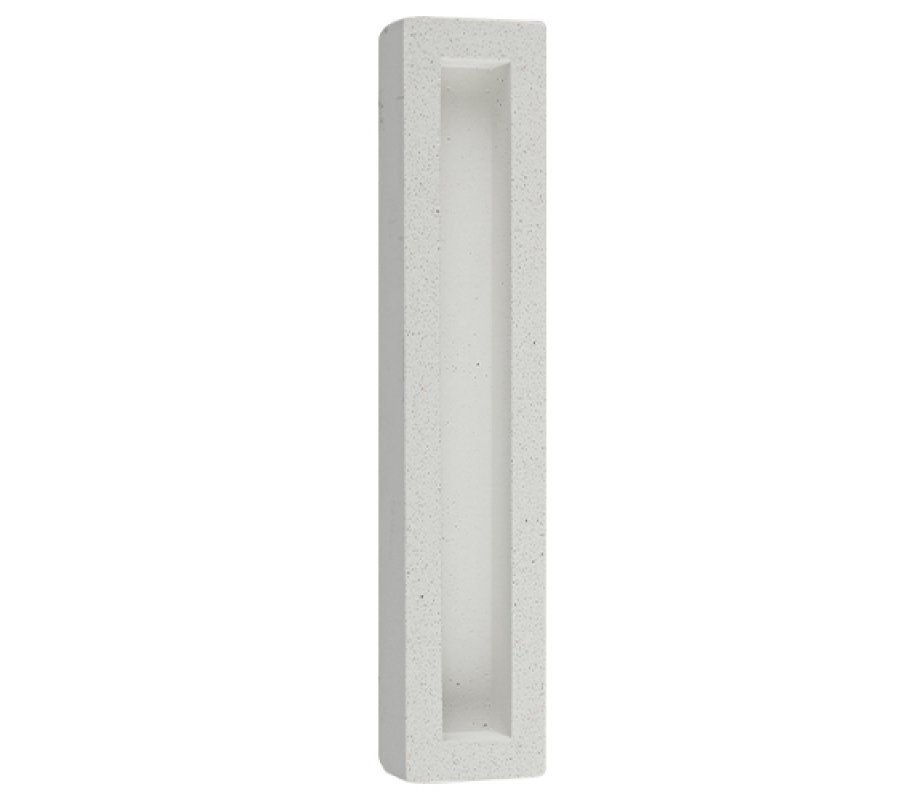 Off White Polyresin Mezuzah Case with Western Wall Design – Decorative Shin