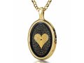 Onyx I Love You Pendant In Gold Frame - In 120 Languages