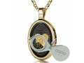 Onyx I Love You Pendant In Gold Frame - In 120 Languages