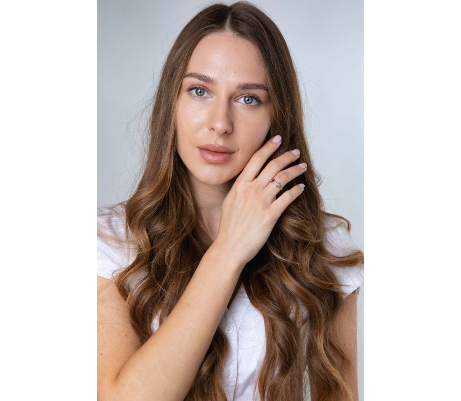 Open Sterling Silver Ring, Red Pomegranate and Star of David with Shema Yisrael