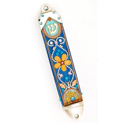 Orange Flower Mezuzah Case - Ester Shahaf