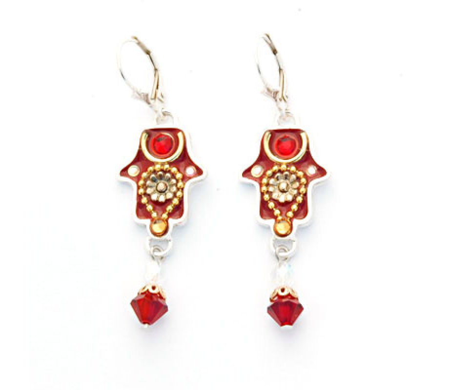 Oriental Hamsa Bead Earrings by Ester Shahaf