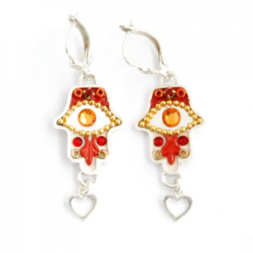 Oriental Hamsa Earrings by Ester Shahaf