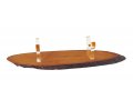 Oval Wood Shofar Stand with Lucite Clips  For Rams Horn Length 11-18 Inches