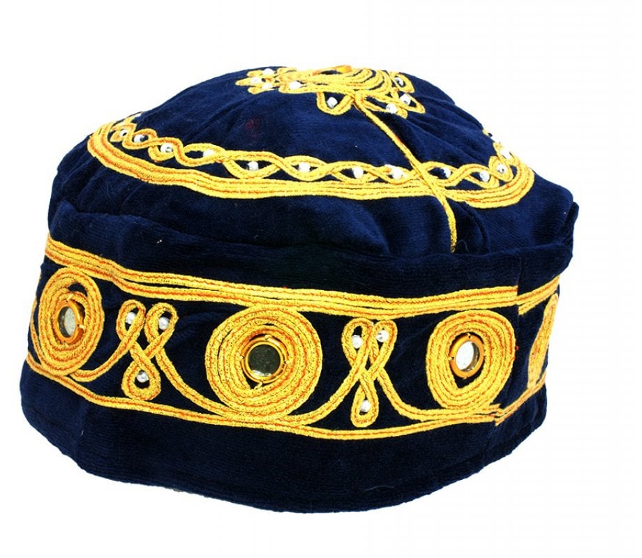 Pack of 3 Velvet and Gold Bucharian Kippah - Assorted Colors
