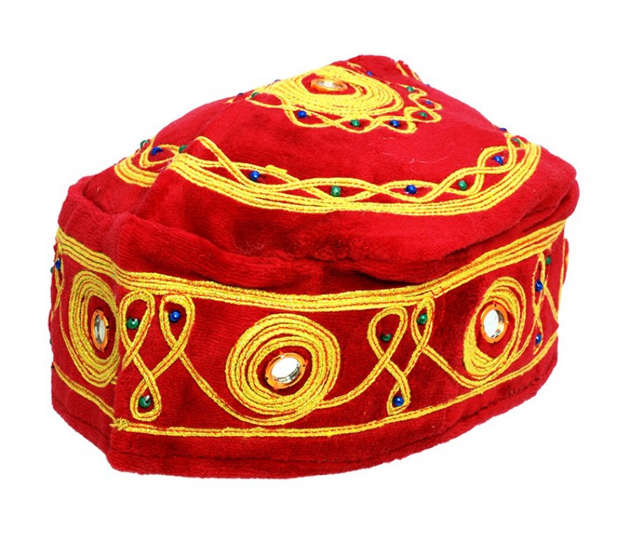 Pack of 3 Velvet and Gold Bucharian Kippah - Assorted Colors