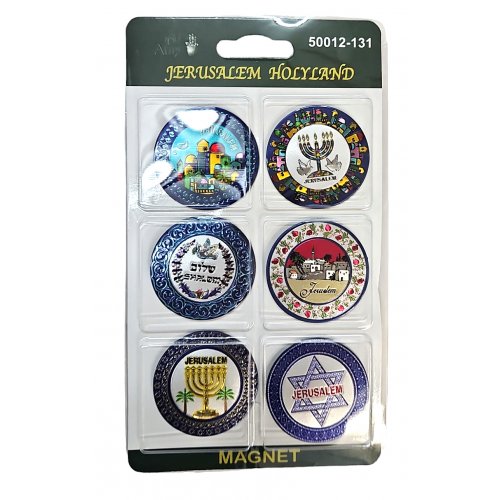 Pack of Six Luminous Fridge Magnets - Rich Holy Land Designs