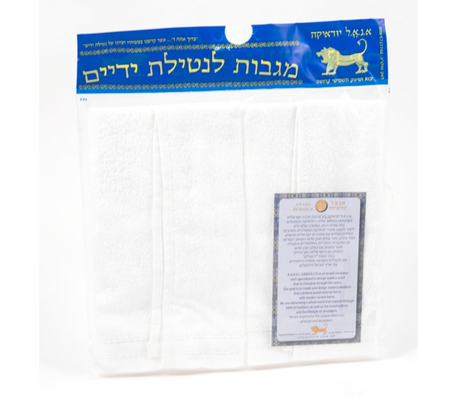 Pair of Hand Washing Netilat Yadayim Towels - Blue and Silver Embroidery