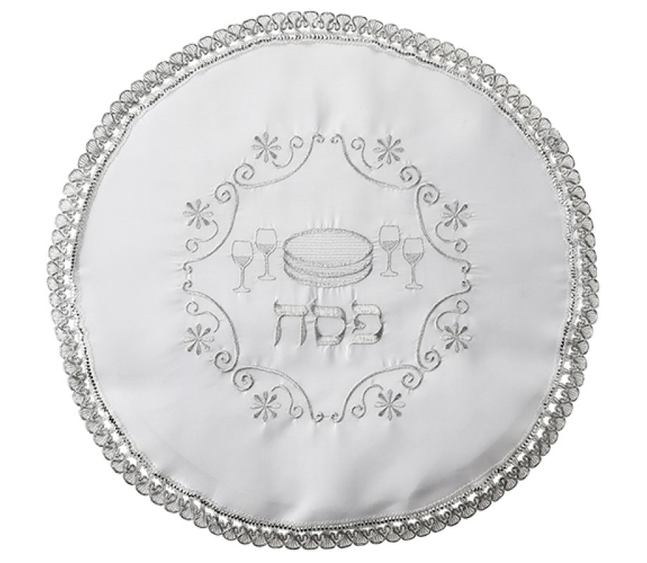 Passover Seder Matzah Cover – Embroidered Seder Items in Frame