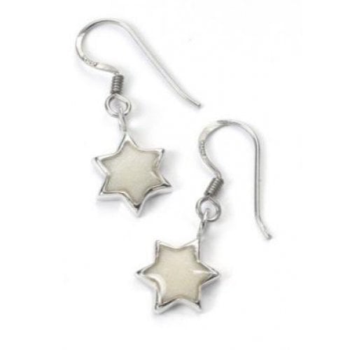 Pearl Color Star of David Earrings - SALE PRICE - 1 LEFT IN STOCK !!!