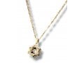 Pendant Necklace, Star of David with Gleaming Crystal - Choose Gold or Silver
