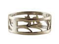 Personalized Hebrew Name Silver Ring - Ancient Papercut Style