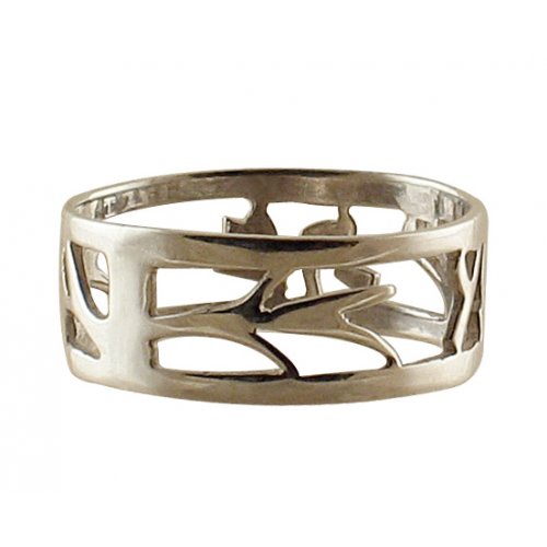 Personalized Hebrew Name Silver Ring - Ancient Papercut Style