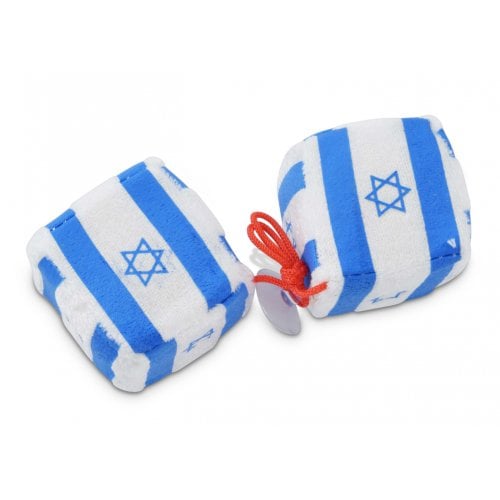 Playful Car Hanging Cubes with Flag of Israel