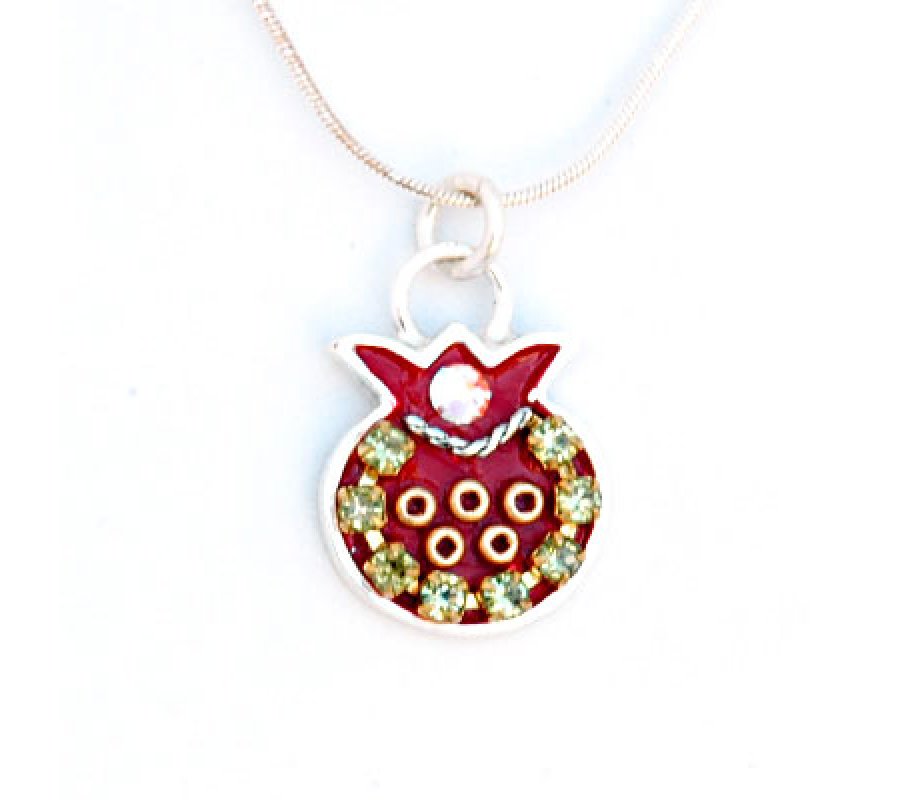 Pomenagrate Necklace Pink by Ester Shahaf