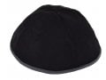 Premium Black Velvet Kippah - 4 Panel With Border Trim