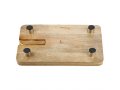 Raised Wood Challah Board with Dark Gray Epoxy Curved Vein - Matching Knife