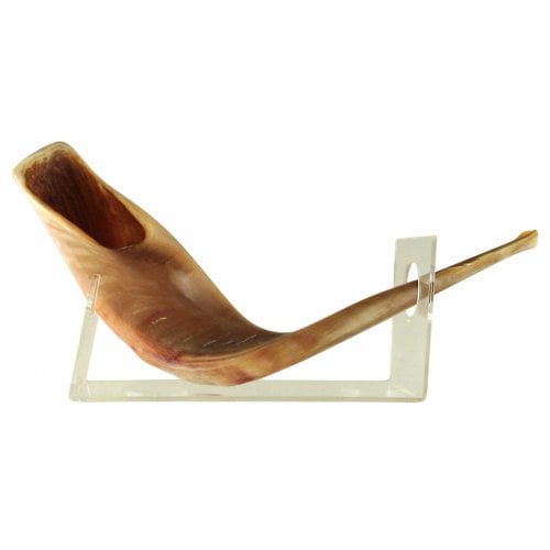 Ram's Horn Lucite Shofar Stand for Large Shofar 18-23 Inches Length