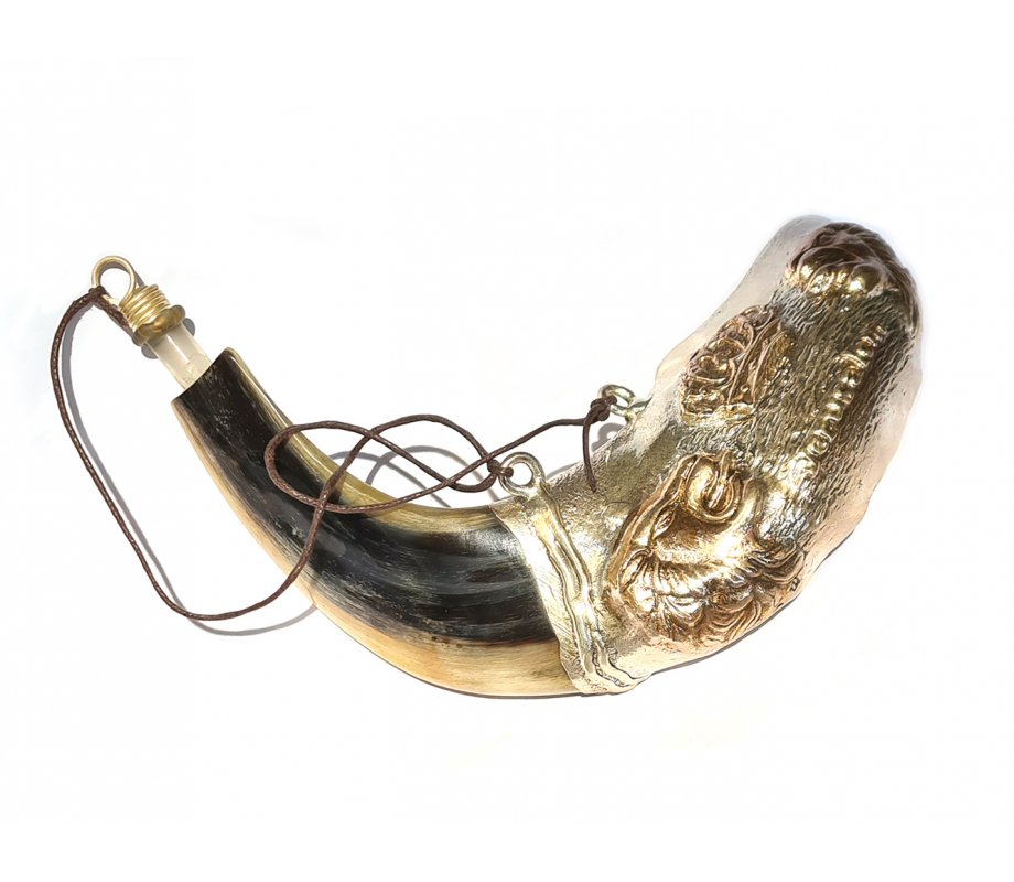 Rams Horn Shofar for Anointing Oil - Lions Jerusalem Design