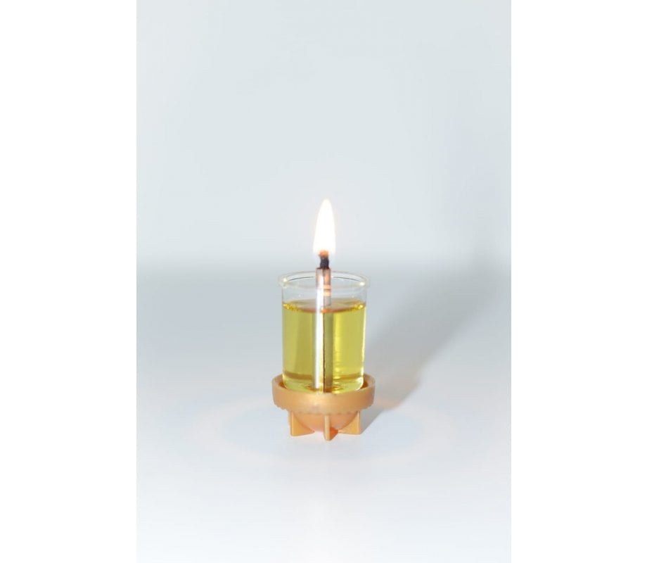 Ready to Light Chanukah Menorah Set - Cups with Pre filled Pure Olive Oil