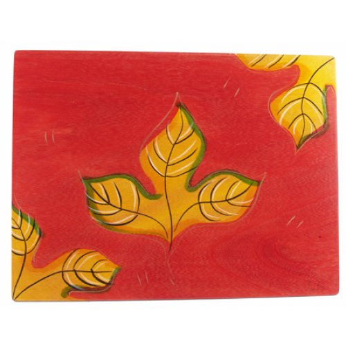 Rectangular Placemat Red Leaves by Kakadu Art