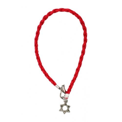 Red Braided Cord Kabbalah Bracelet - Silver Star of David