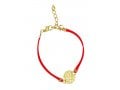 Red or Black Cord Kabbalah Bracelet, Shema Yisrael Plaque - Gold