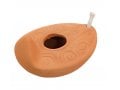 Replica of Ancient Biblical Clay Oil Lamp - Decorative Leaf Engravings