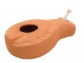 Replica of Ancient Biblical Clay Oil Lamp - Decorative Vine Engravings