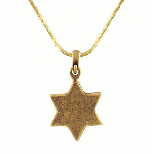 Rhodium Antique Bronze Finish Jerusalem Star of David Necklace