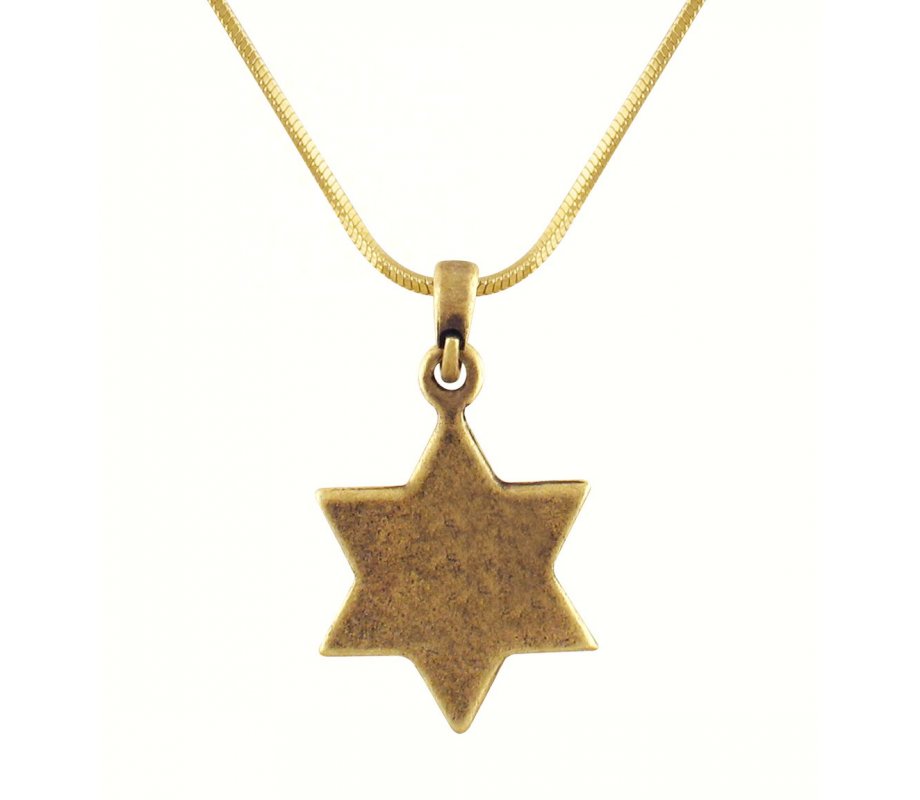 Rhodium Antique Bronze Finish Jerusalem Star of David Necklace