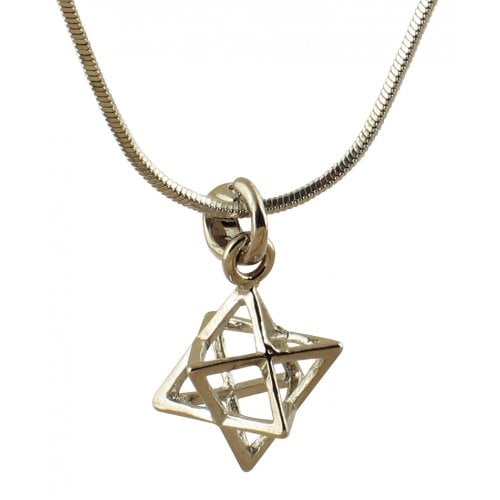 Rhodium Necklace with Merkava Kabbalah Pendant