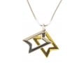 Rhodium Two tone 2 Layer Star of David Necklace