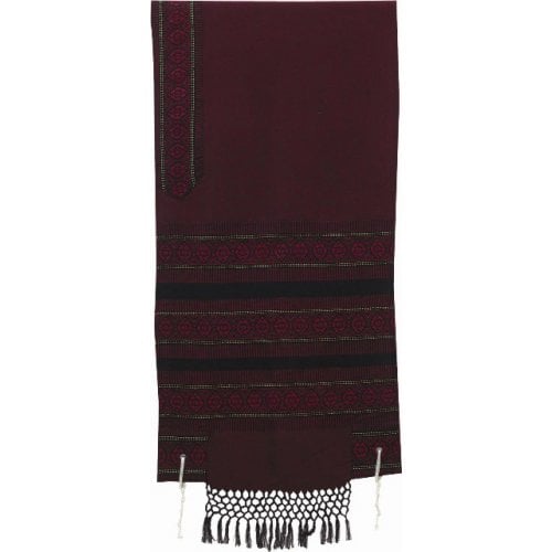 Rikmat Elimelech Handloom Woven Maroon Silk Tallit