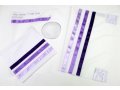 Ronit Gur Tallit Prayer Shawl Set, Decorative Violet Stripes - Viscose