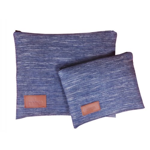 Ronit Gur Tallit and Tefillin Bag Set, Woven Fabric - Dark Blue