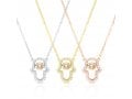 Rose Gold Plated Sterling Silver Necklace with Hamsa Pendant, Zircon Decorated