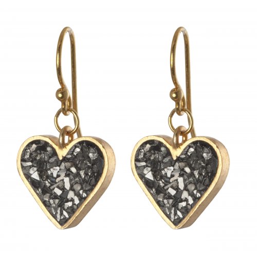 Rough Diamond Heart Earrings by Haya Elfasi