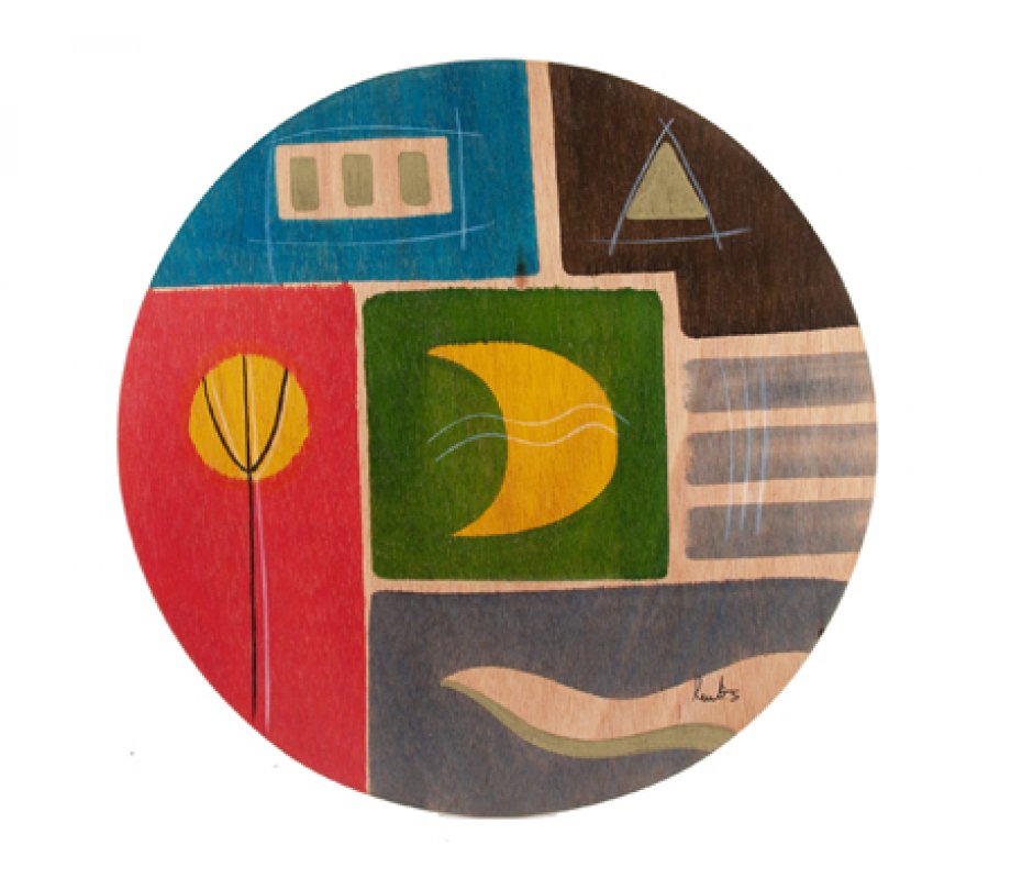 Round Placemat - Yellow Moon by Kakadu Art