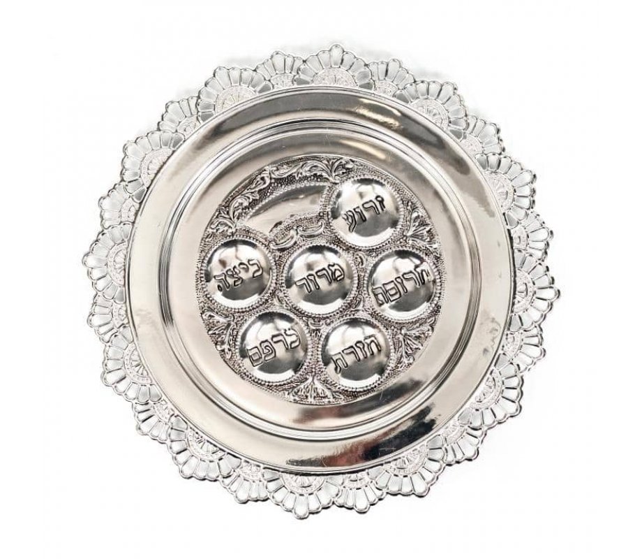 Round Silver Plated Passover Seder Plate