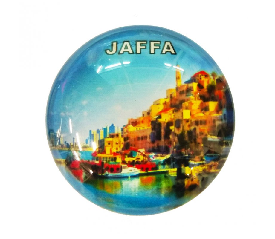 Rounded Glass Magnet - Port of Jaffa