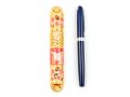 Rounded Mezuzah Case with Dove of Peace and Flowers - Pink, Red and Gold